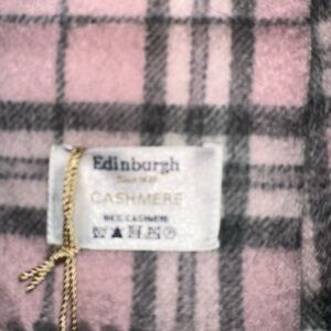Edinburgh Cashmere Pink Plaid Scarf – 100% Pure Cashmere, Made in Scotland